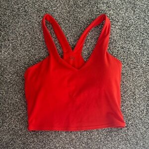 Alo yoga airbrush real bra tank red